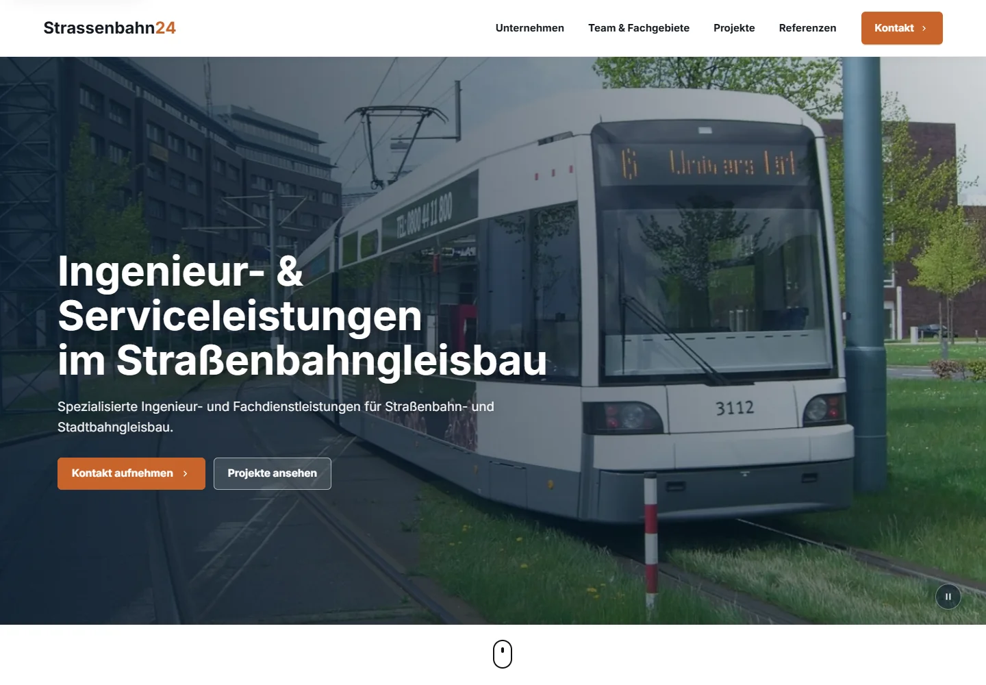 Startansicht des echten Strassenbahn24-Relaunchs